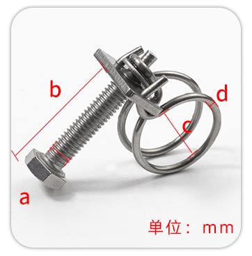 自来水管钢丝喉箍规格标示图